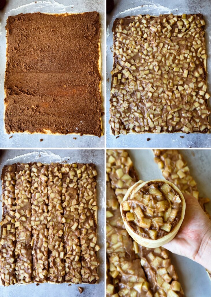 How to fill and shape your apple pie cinnamon rolls