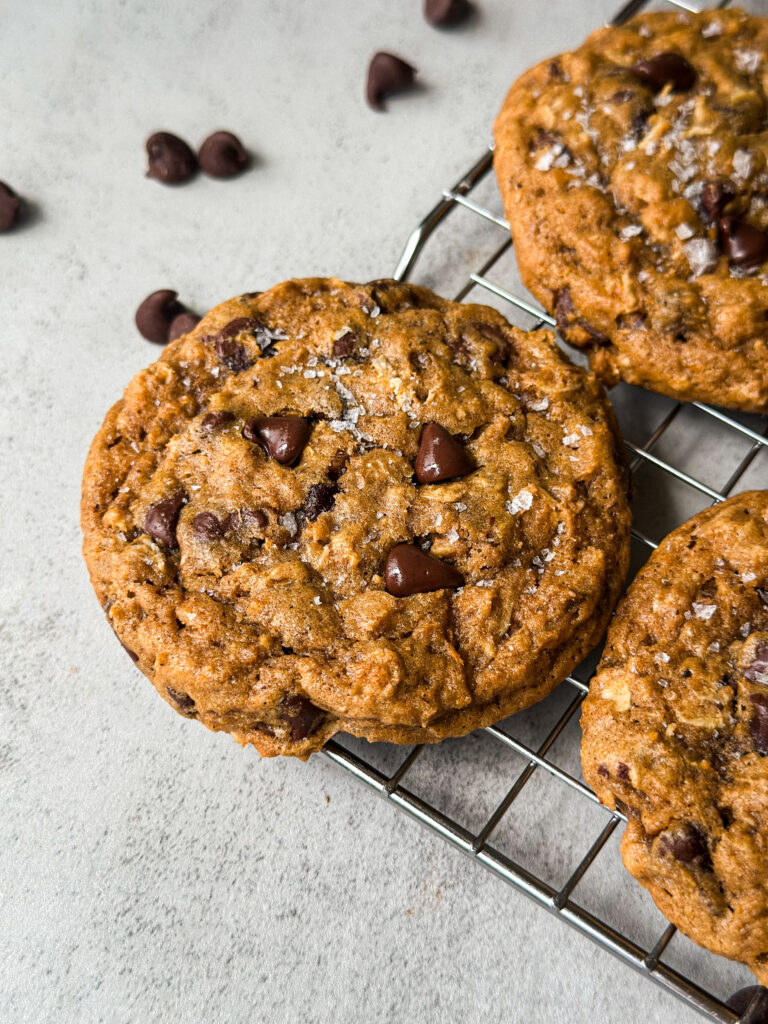 Sourdough Pumpkin Oatmeal Chocolate Chip Cookies