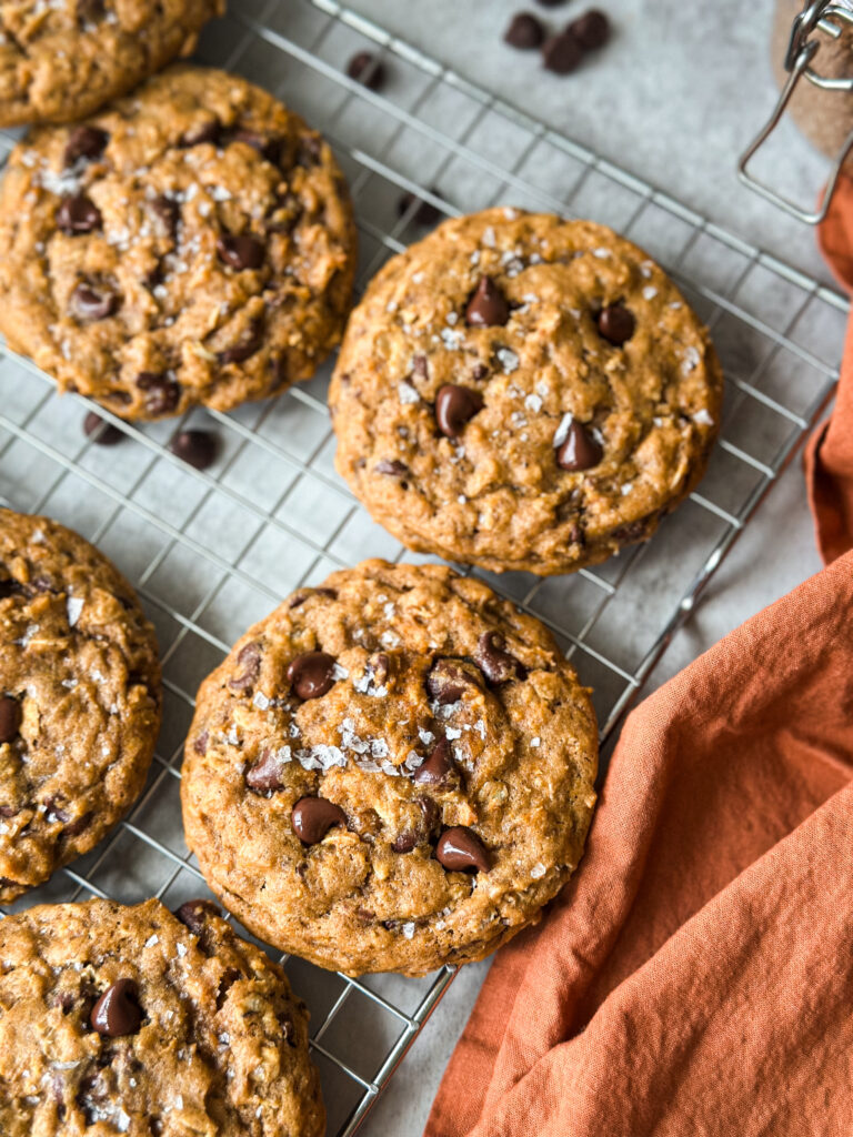 Sourdough Pumpkin Oatmeal Chocolate Chip Cookies