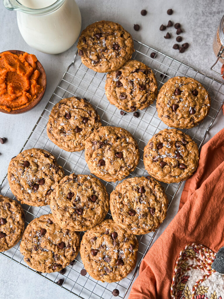 Sourdough Pumpkin Oatmeal Chocolate Chip Cookies