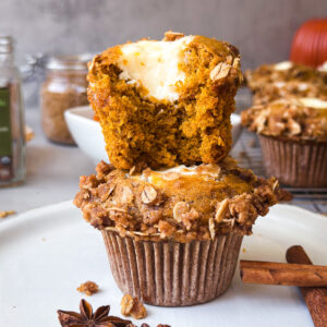 Sourdough Pumpkin Cream Cheese Muffins