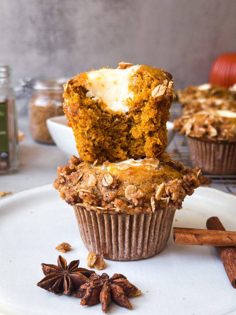 Sourdough Pumpkin Cream Cheese Muffins