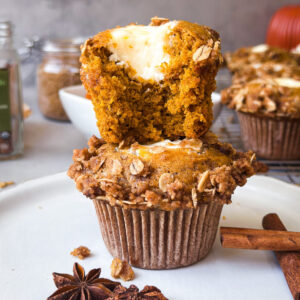 Sourdough Pumpkin Cream Cheese Muffins