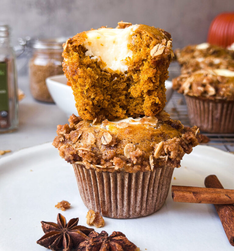 Sourdough Pumpkin Cream Cheese Muffins