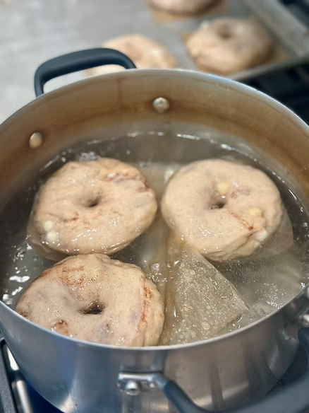 Boil bagels for 1-2 minutes each side
