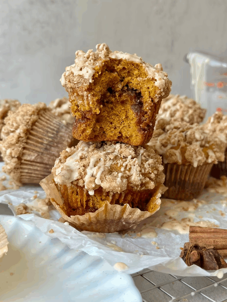 Sourdough Pumpkin Coffee Cake Muffins