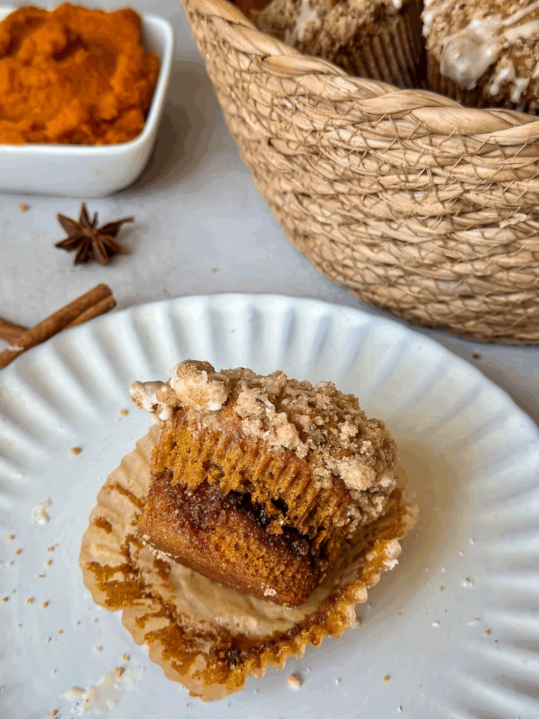 Sourdough Pumpkin Coffee Cake Muffins