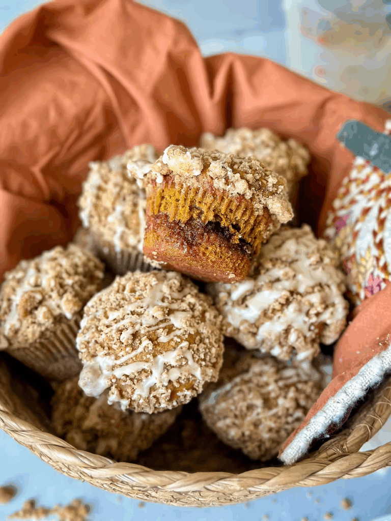 Sourdough Pumpkin Coffee Cake Muffins