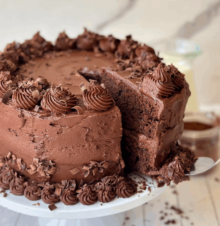 Long-Fermented Sourdough Chocolate Cake (moist and fluffy!)