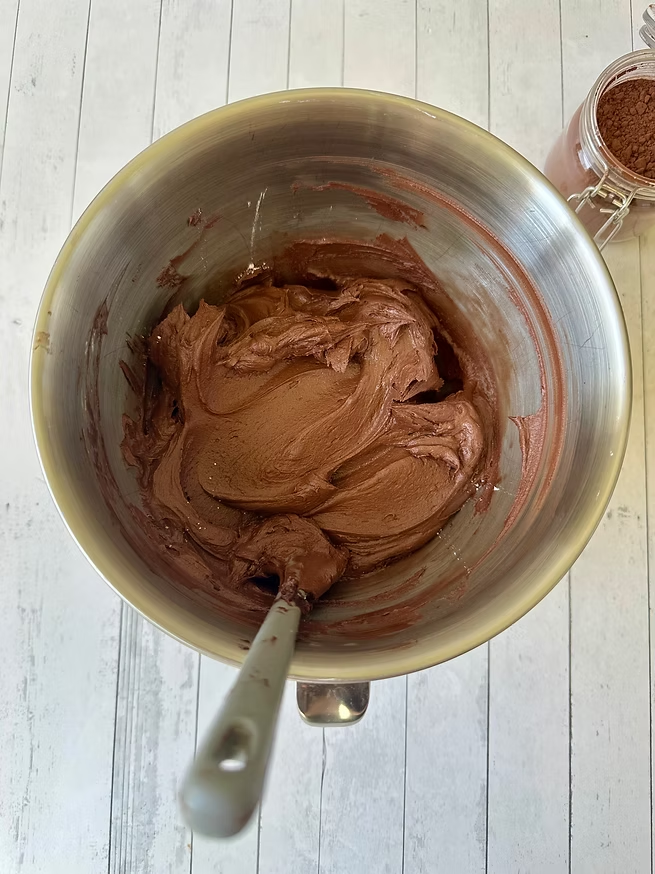 Frosting should be smooth and creamy when done