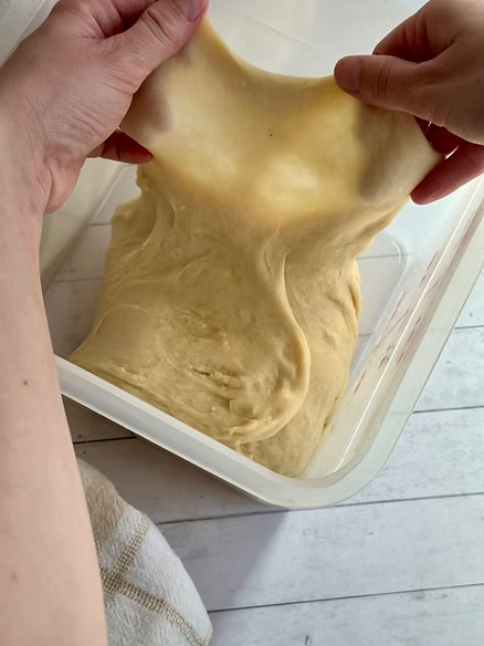 Dough should pass the window pane test