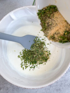 Add spices to dip.