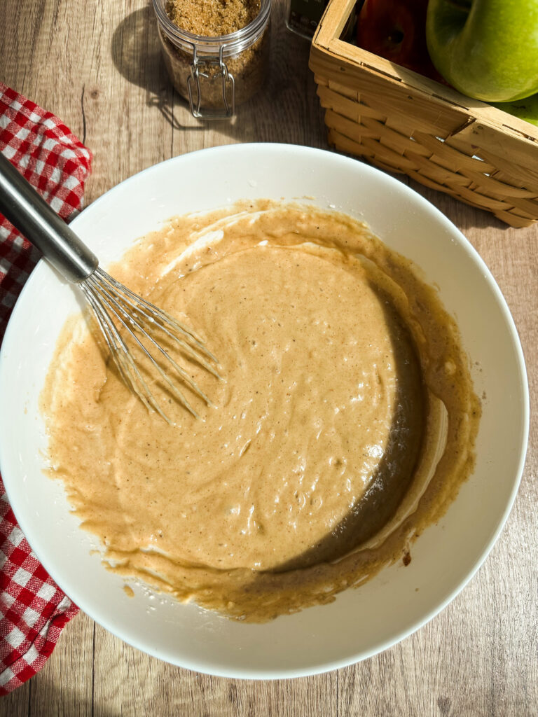 Stir until the batter is just combined