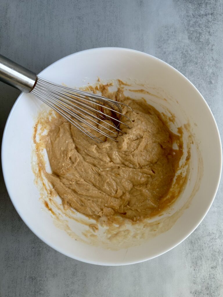  Mix the pumpkin puree, starter, flour, and buttermilk base and ferment overnight. 