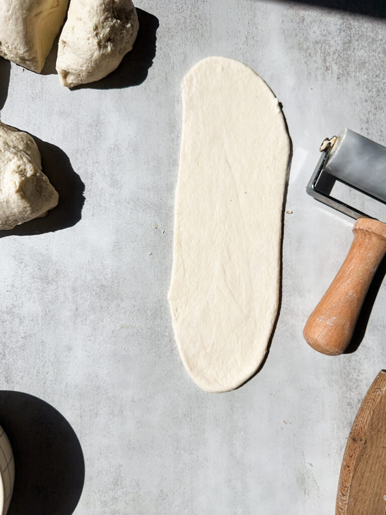 Roll out a section of dough 