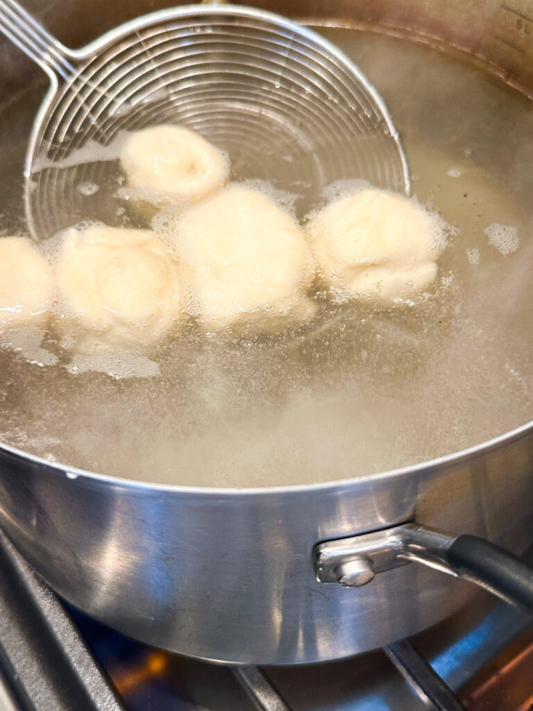 Boil the pretzel bites for 30 seconds to a minute in soda bath