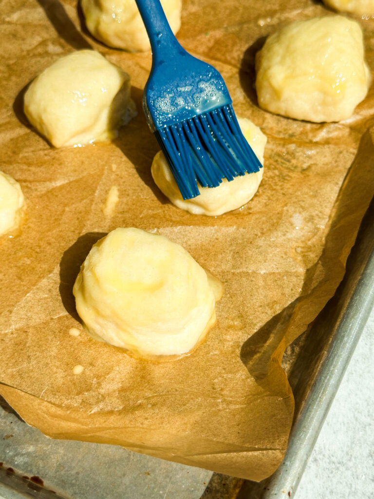 Brush with egg wash