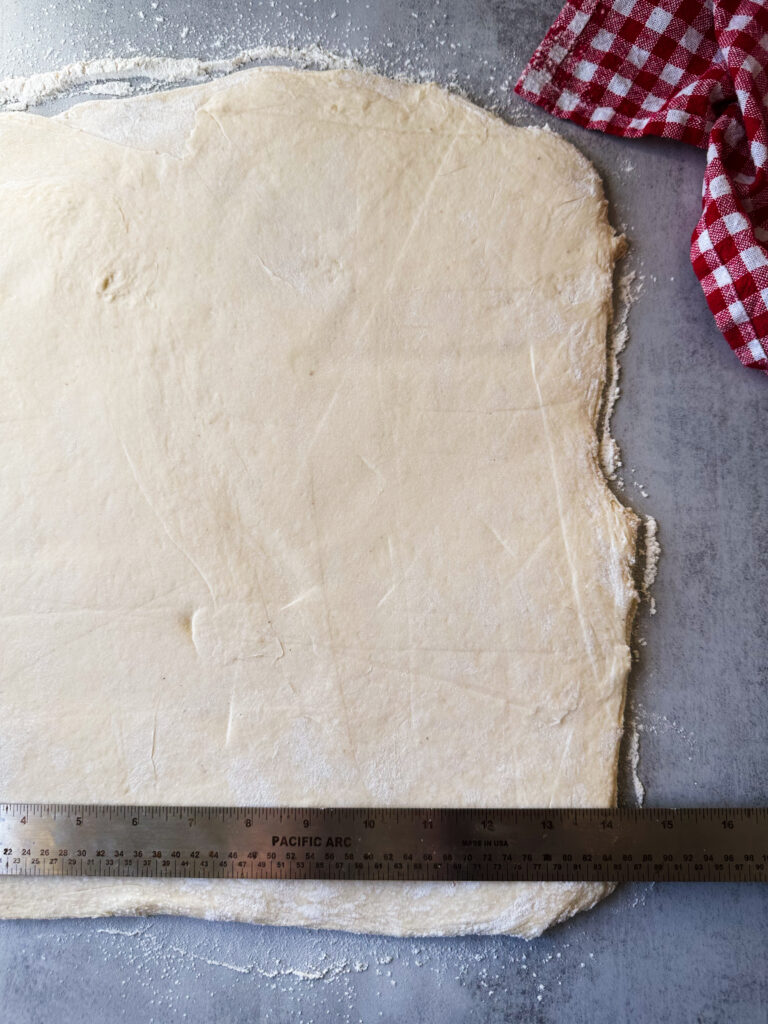 Bottom and top edges should be roughly 14 in