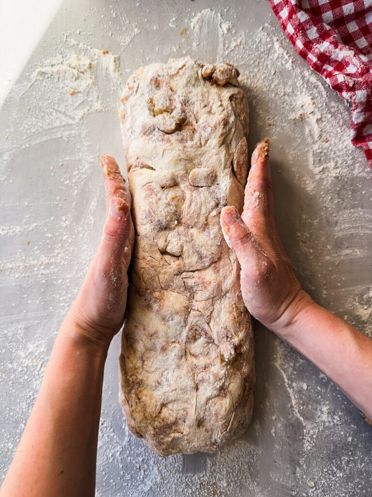 Bring the dough back together