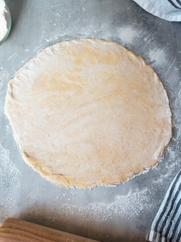 Roll out a 12-inch circle