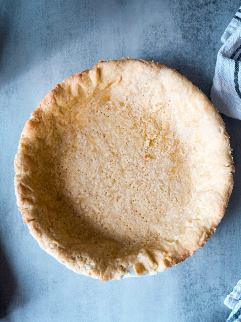 Pie crust after par-bake is done