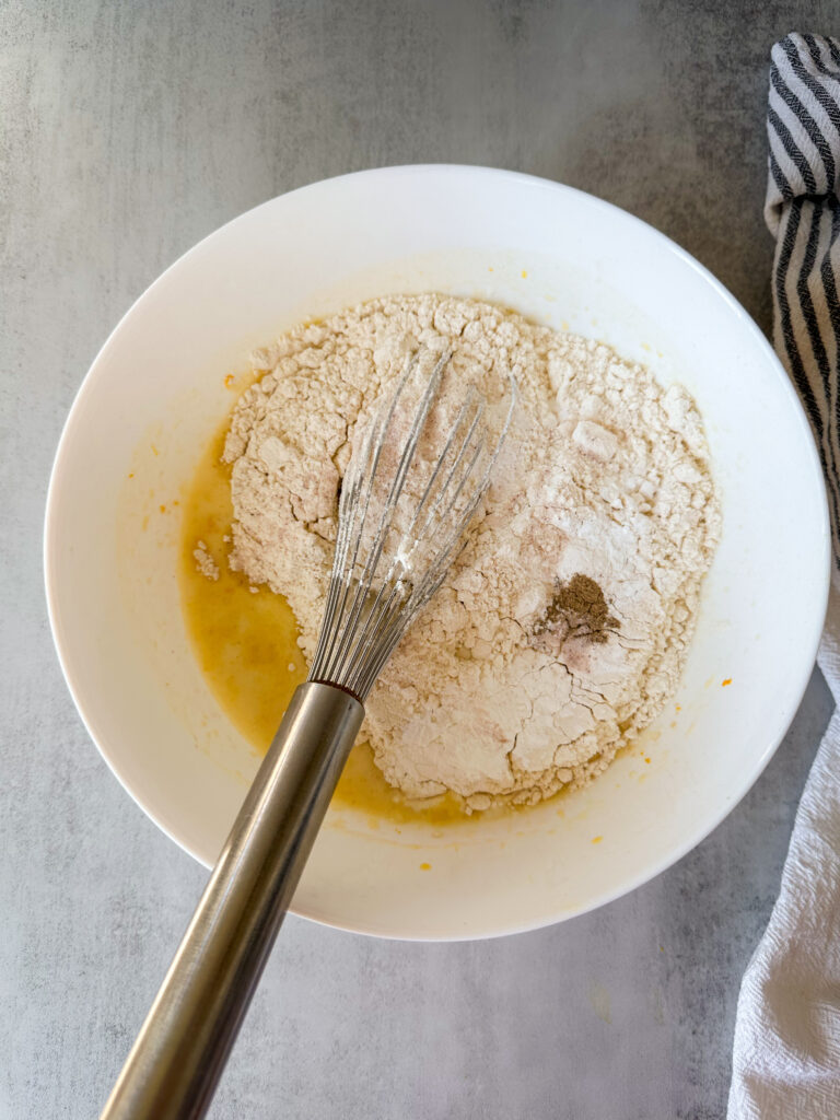 Add dry ingredients to the batter