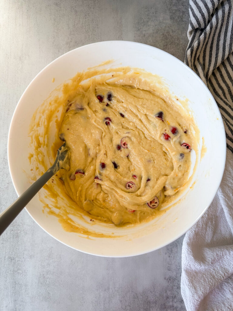 Mix and fold in cranberries