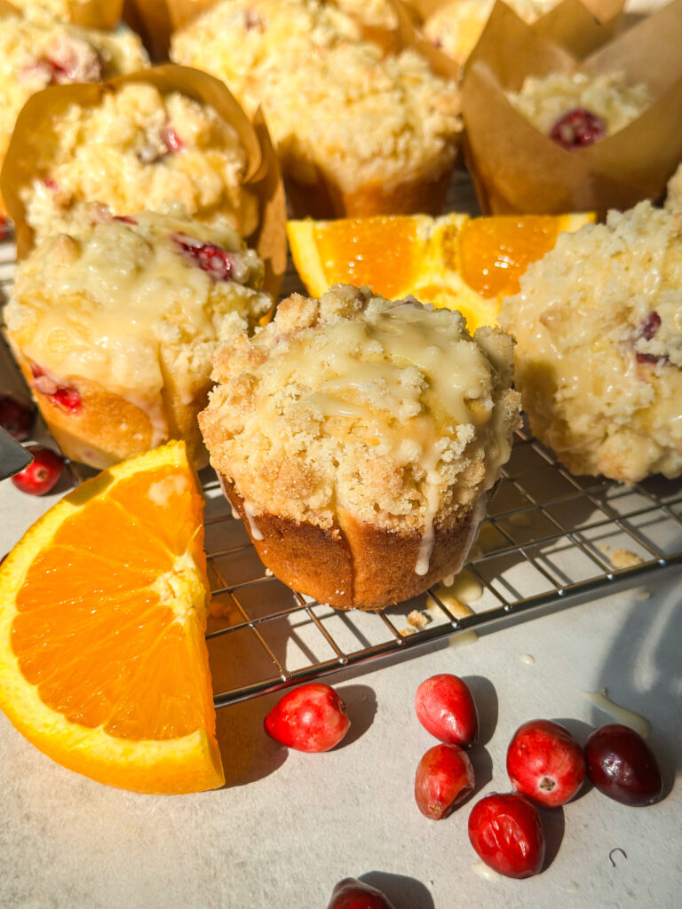 Sourdough Cranberry Orange Crumble Muffins