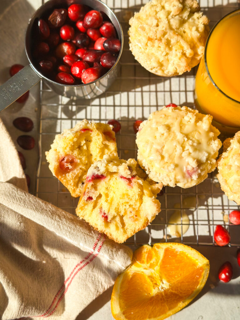 Sourdough Cranberry Orange Crumble Muffins