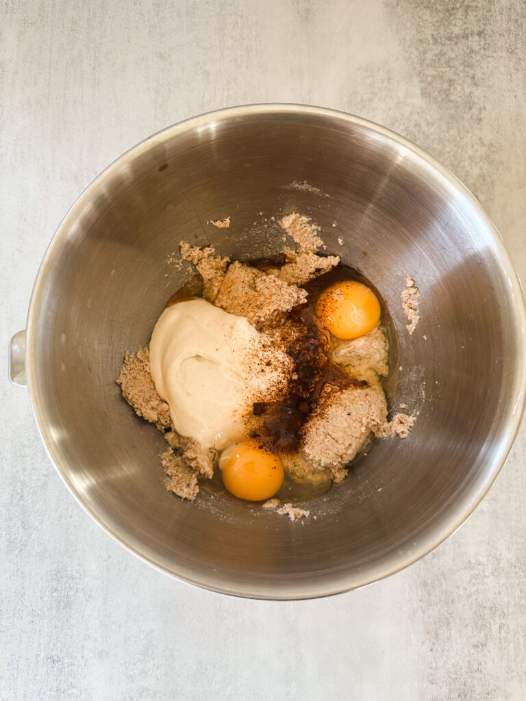 Add remaining wet ingredients