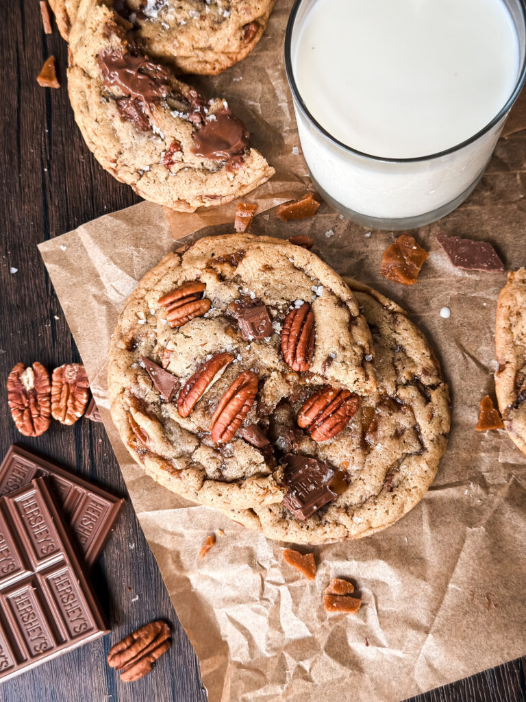 Sourdough Butter Pecan Toffeee Cookies