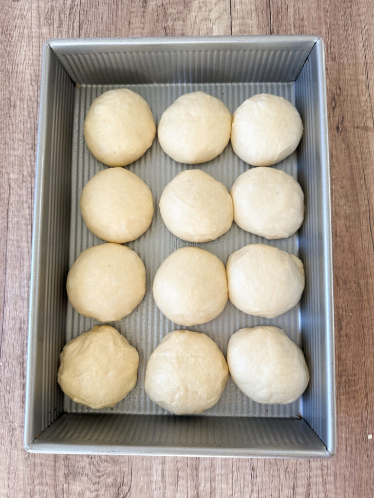 line rolls into the prepared pan