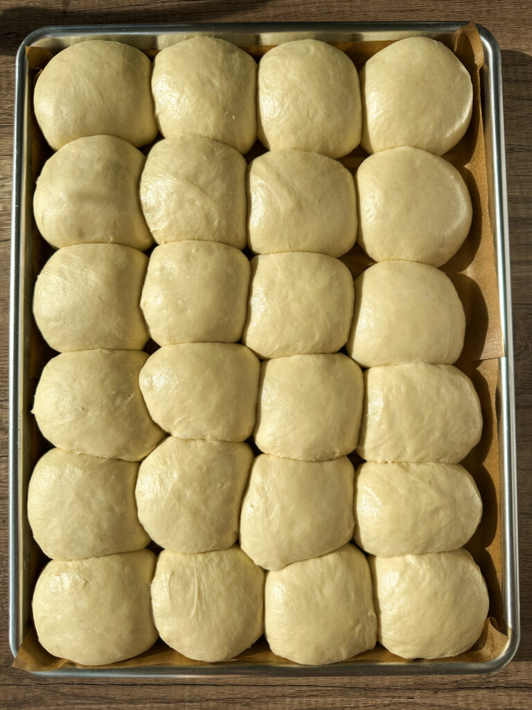 Rolls ready to be baked