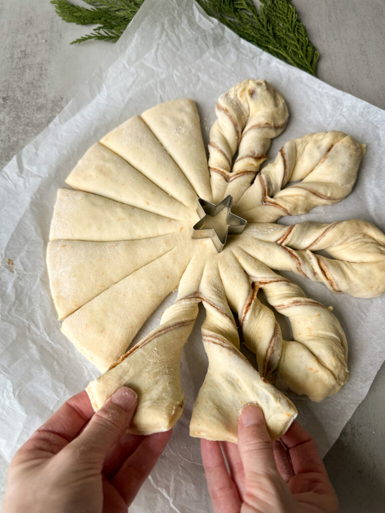 Twist two strands away from each other 