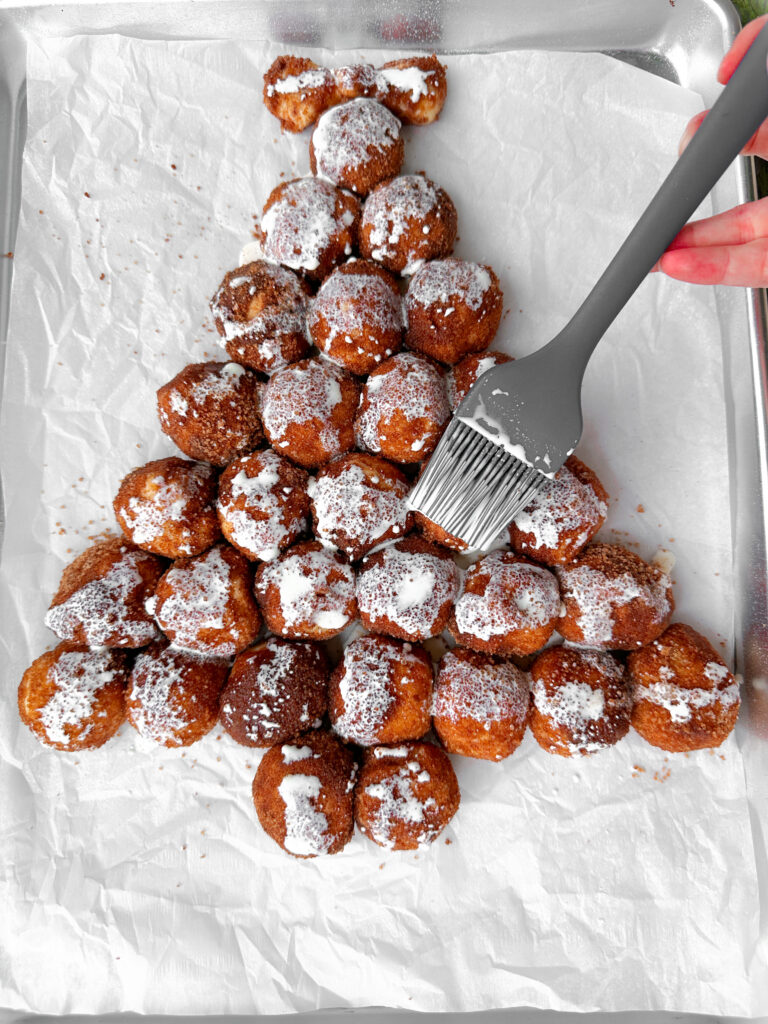 Brush with cream and bake