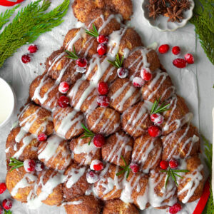 Sourdough Discard Cinnamon Roll Pull-Apart Christmas Tree