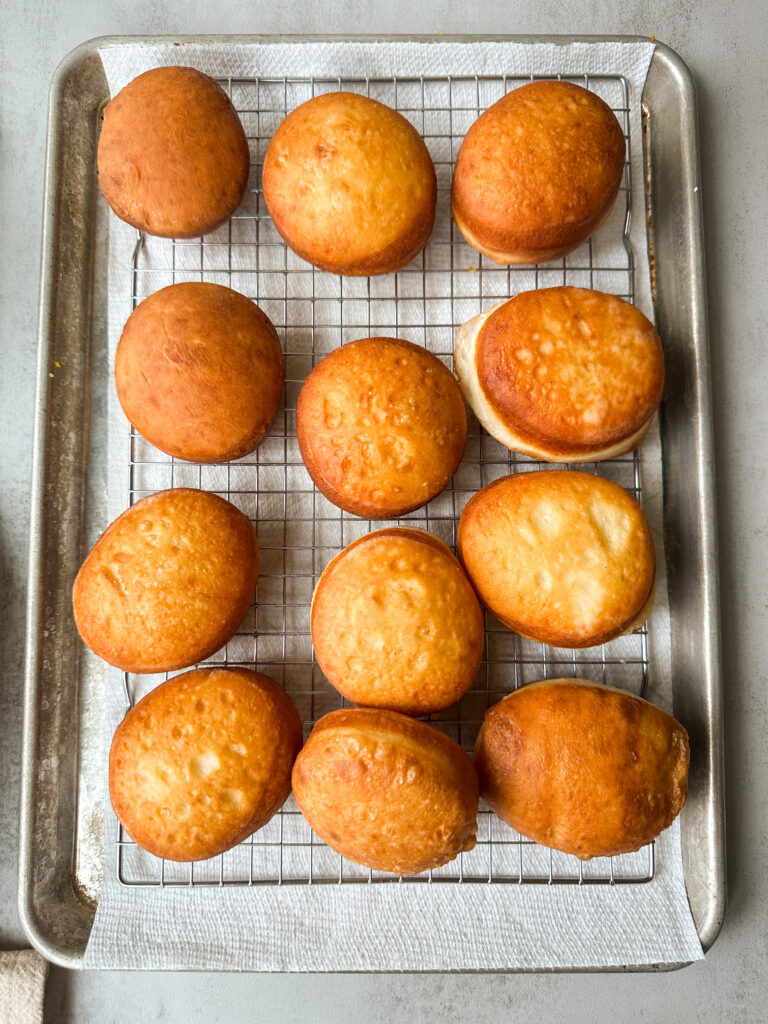 Allow donuts to cool fully before filling