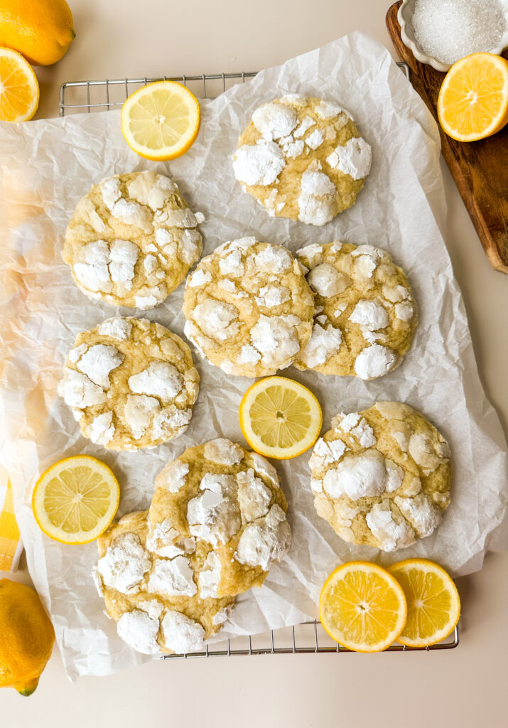 Chewy Sourdough Lemon Crinkle Cookies