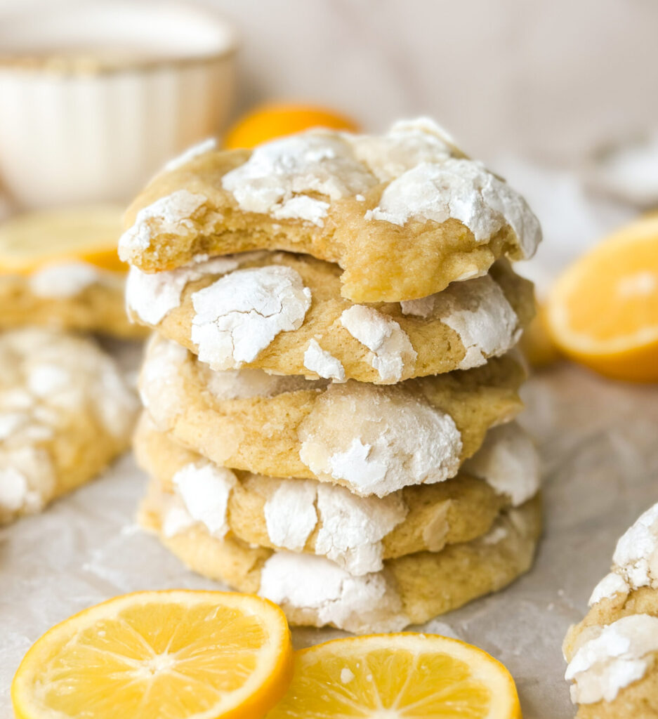 Chewy Sourdough Lemon Crinkle Cookies