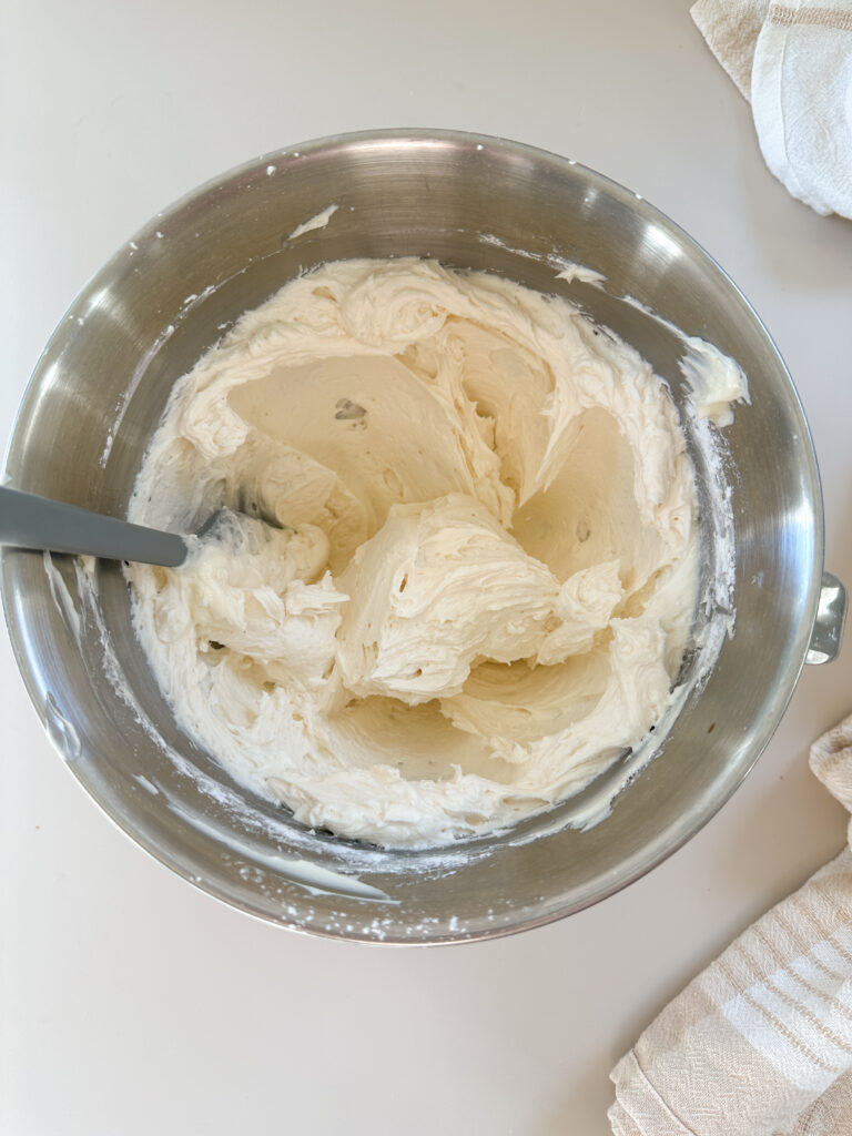 Frosting should be light and fluffy when done