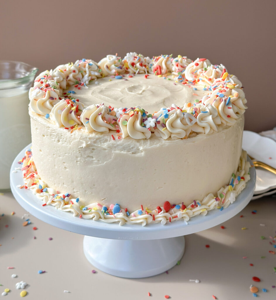 Sourdough Vanilla Cake (moist and fluffy!)