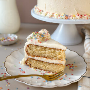 Sourdough Vanilla Cake (moist and fluffy!)