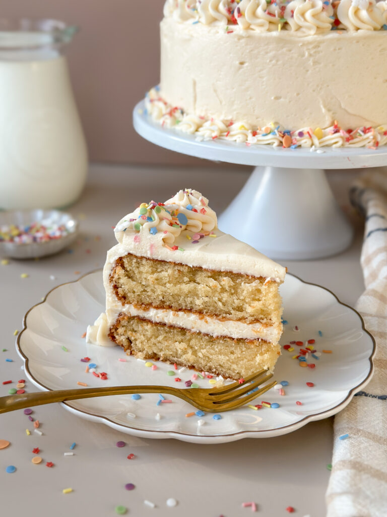 Sourdough Vanilla Cake (moist and fluffy!)