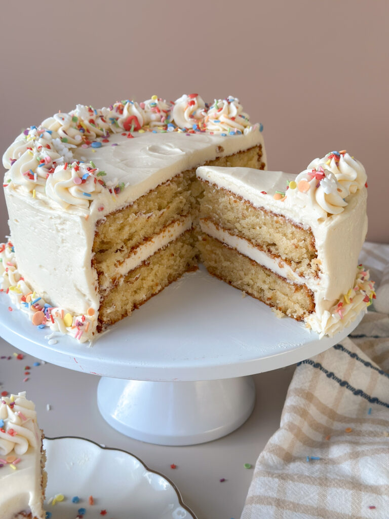 Sourdough Vanilla Cake (moist and fluffy!)