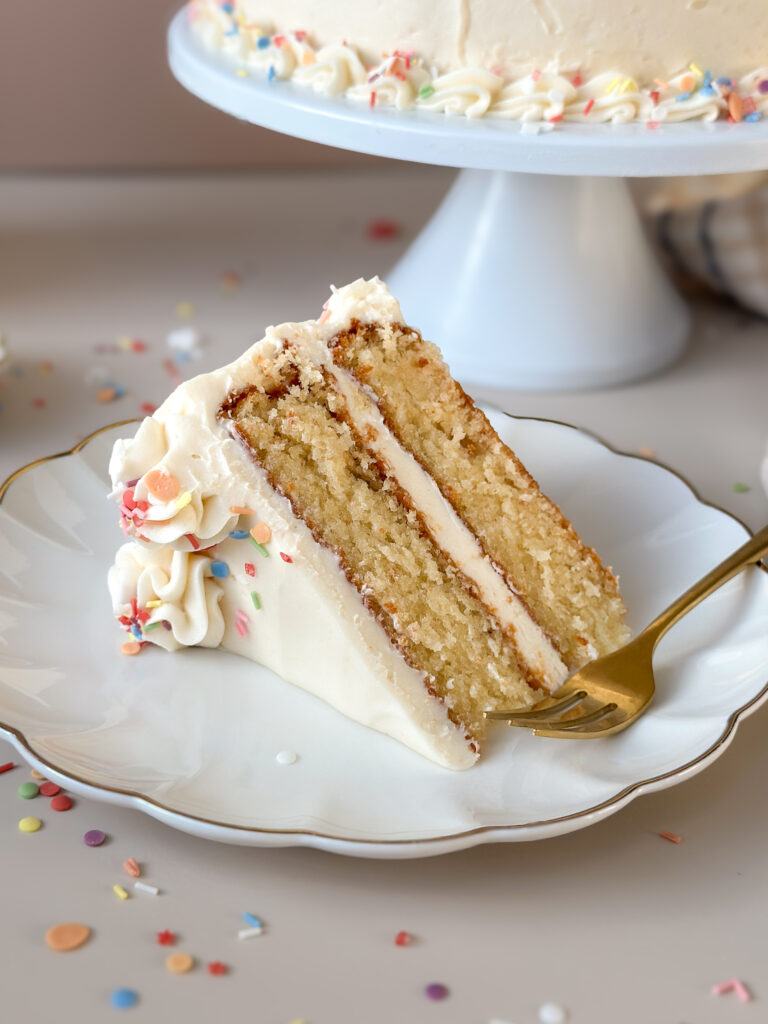 Sourdough Vanilla Cake (moist and fluffy!)