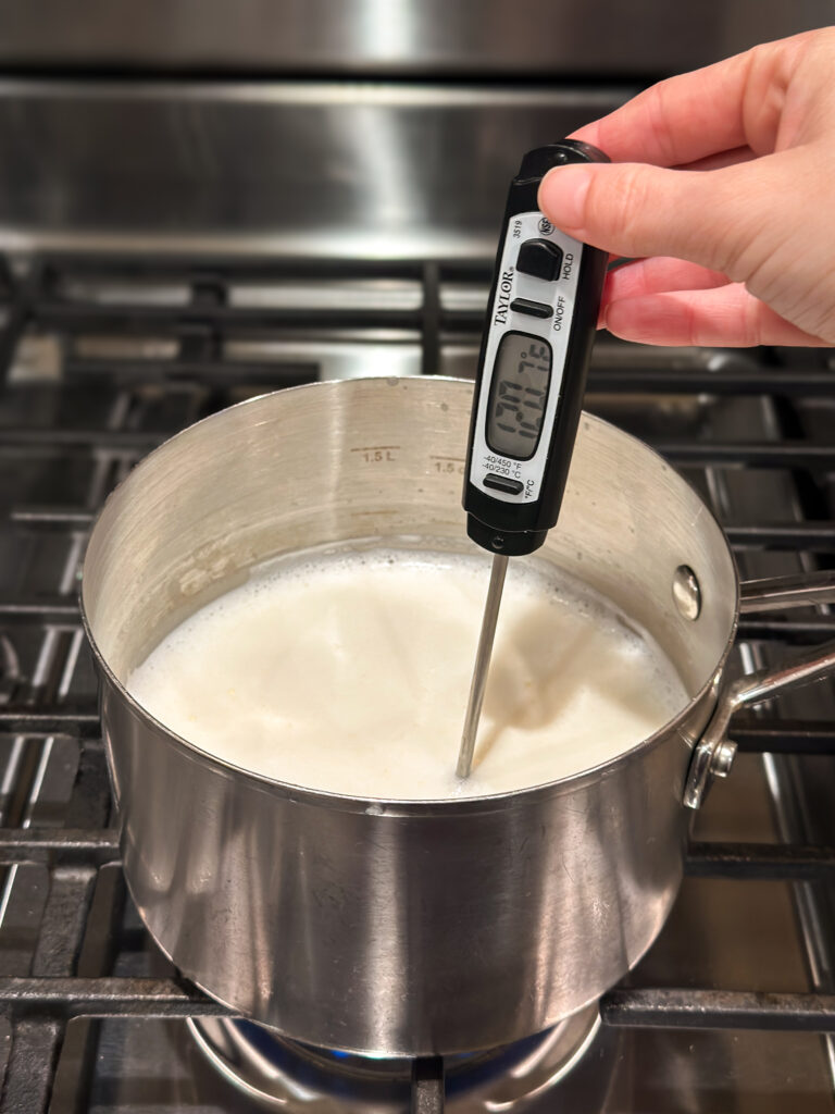 I like to heat to 120 F