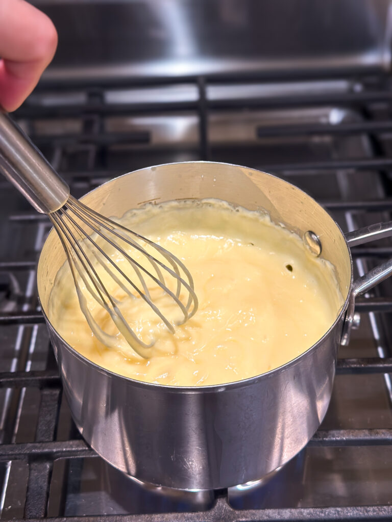 Pastry cream should get bubbly and very thick