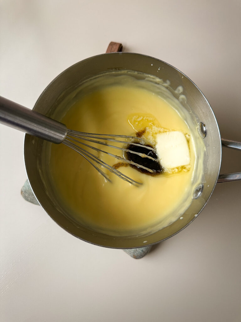 Add the vanillla and butter