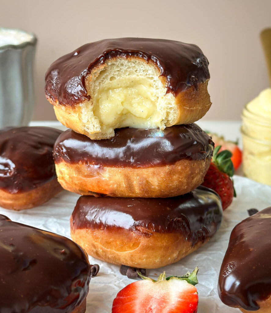 Sourdough Boston Cream Donuts