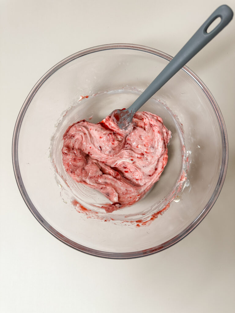 Fold in the strawberry compote